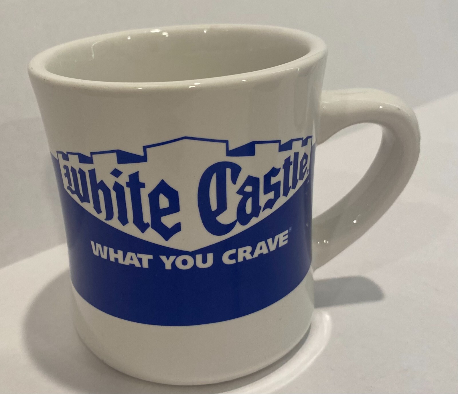 Vintage White Caste "What you crave" coffee mugs SET of 3 Restaurant