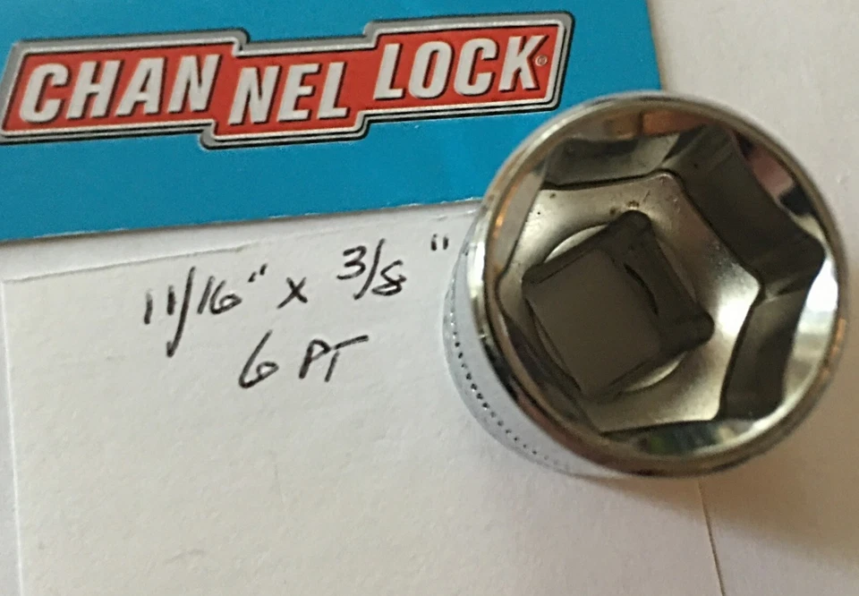 CHANNELLOCK 11/16" x 3/8" DR STANDARD SOCKET 6 Point Free Shipping - Image 2 of 4