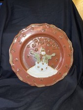 Brown 12? Snowman Christmas Plater 