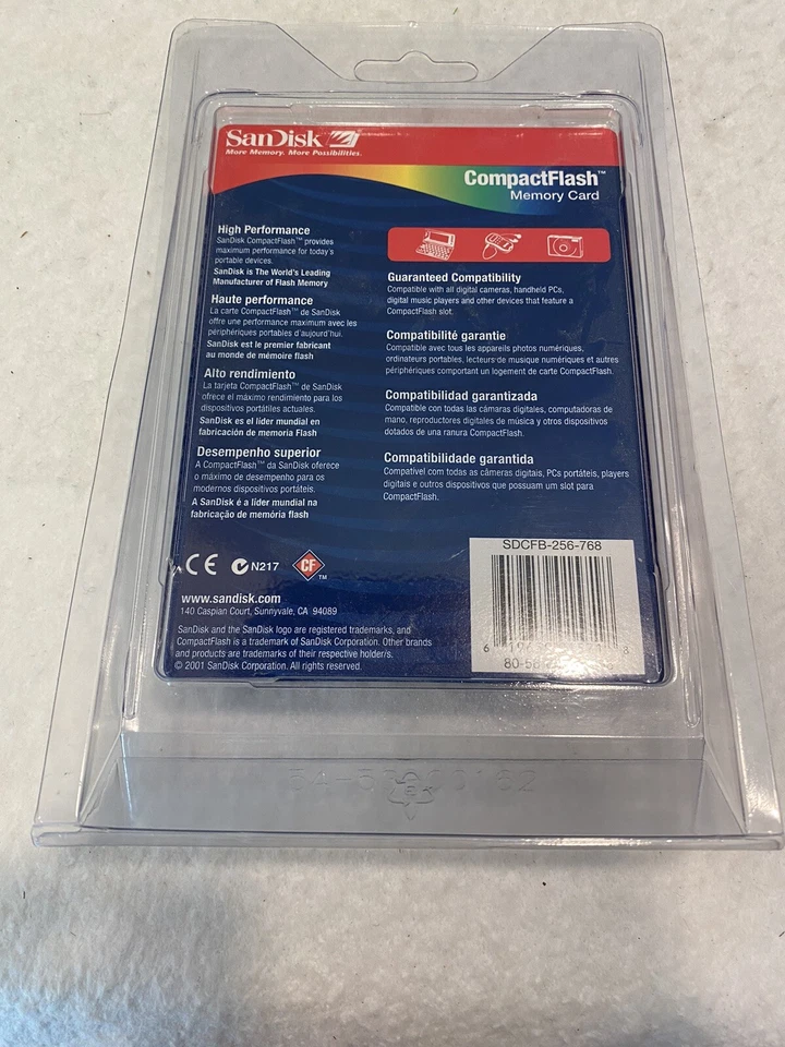 NEW 256mb Sandisk Compactflash SDCFB-256-768 Memory Card Compatible Any CF Slot - Image 2 of 3