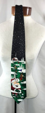 Vintage Hallmark Christmas Yule Tie Greetings Green Santa Golf Fun Neck Tie