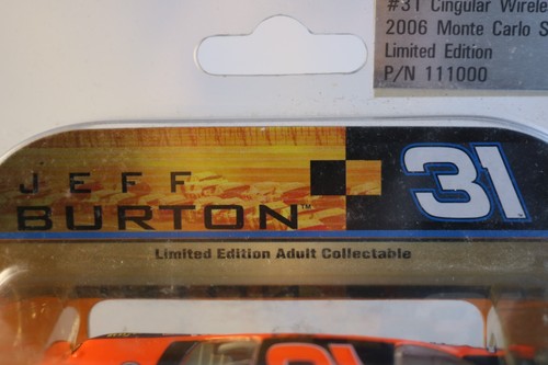 Action Jeff Burton 2006 #31 Cingular Wireless Chevy Monte Carlo 1/64 NASCAR New - Picture 3 of 9