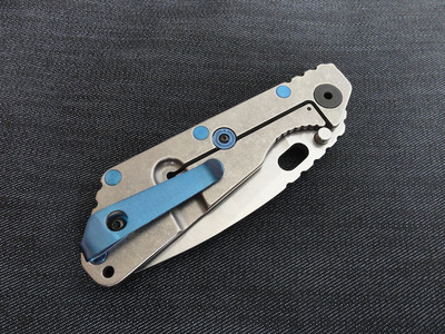 Blue Titanium Deep Carry Pocket Clip for Strider knives Strider SNG Strider SMF
