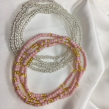 2 PC Handcrafted Waist Beads Jewelry African Bohemia Bracelets Anklet New 2318