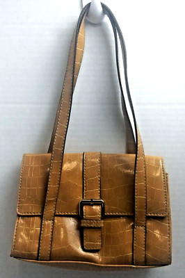 Liz Claiborne Crazy Horse Hand Purse Embossed Crocodile Alligator Faux Leather