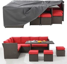124" Large Patio Furniture Set Cover Waterproof Outdoor Table Chair Protection