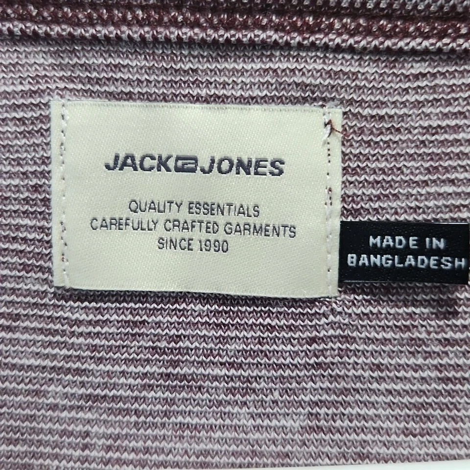 Henley mediano Jack and Jones para hombre color burdeos, manga larga nuevo con etiquetas, extra largo Foto 2 de 4