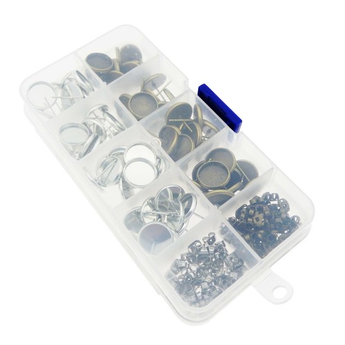 1 Box Stainless Steel Stud Earring Blanks Round 12mm Base Jewelry Making Kit - Picture 4 of 7