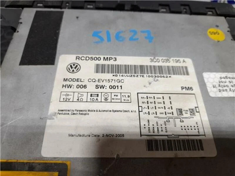 3C0035195A radio para VOLKSWAGEN PASSAT BERLINA (3C2) 2.0 TDI 16V 511244 - Imagen 3 de 4