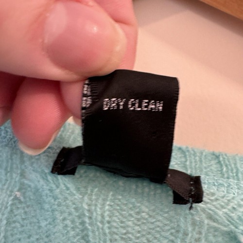 Only Mine 2-fädig 100% Kaschmir U-Ausschnitt blau Zopfmuster Oberteil Pullover L klassisch - Bild 7 von 12