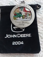 John Deere 2004 Pewter Black Bag Christmas Ornament NEW