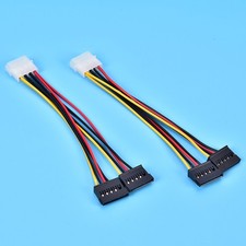 Molex to 2 SATA Dual Power Y Splitter Adaptor Cable Lead 2 Way 4 Pin -15 Pin NN