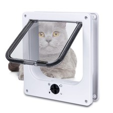 Upgraded Version - Cat Doors for Cat up to 15.7lb , Pet Door with 4 Way