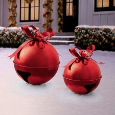 Member's Mark Oversized Jingle Bell Décor, Set of 2  RED COLOR ,*FREE SHIPPING*