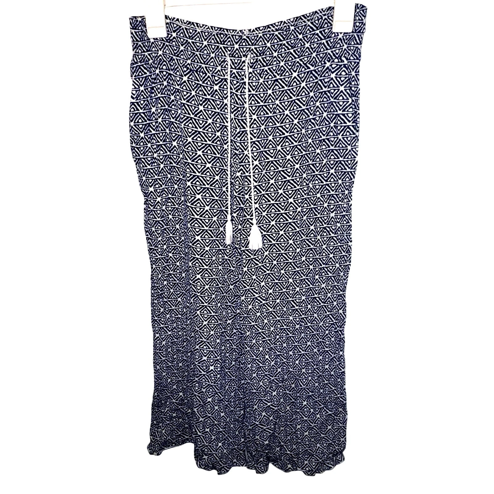 J McLaughlin ladies size S geometric stretch elastic tassel Cottagecore Capri ￼