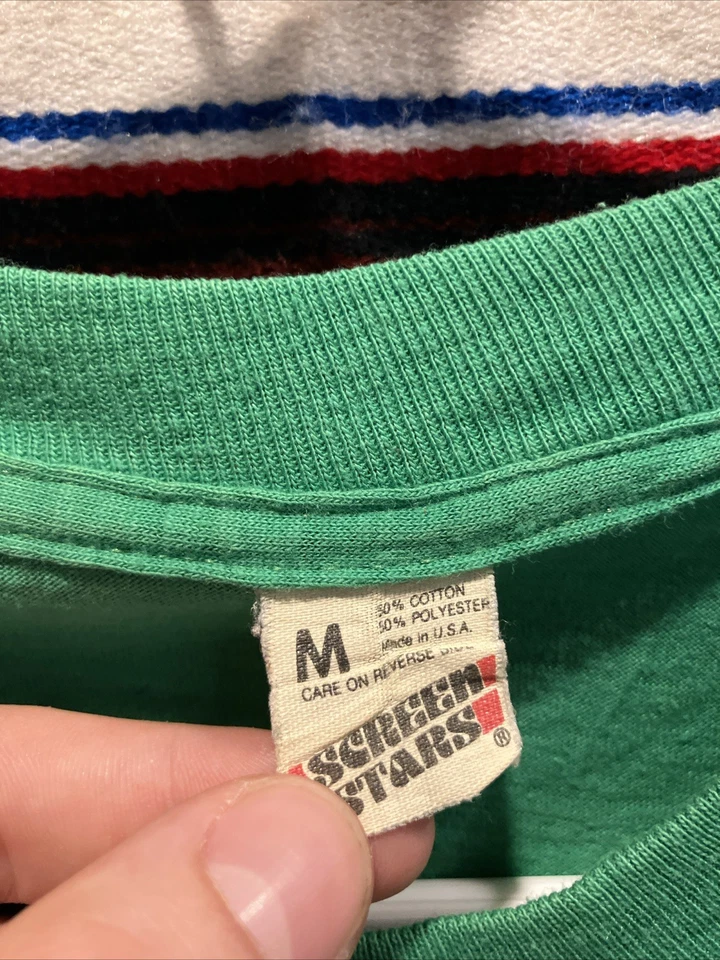 Vintage 80s 1985 Dekalb Swimming Champion Cropped Baby Tee Small 18x25 USA Made - Image 3 of 4