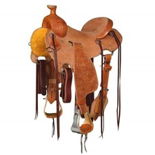 Horse Saddle Western Leather Wade Tree A Fork Work Ranch Roping Trail Tack