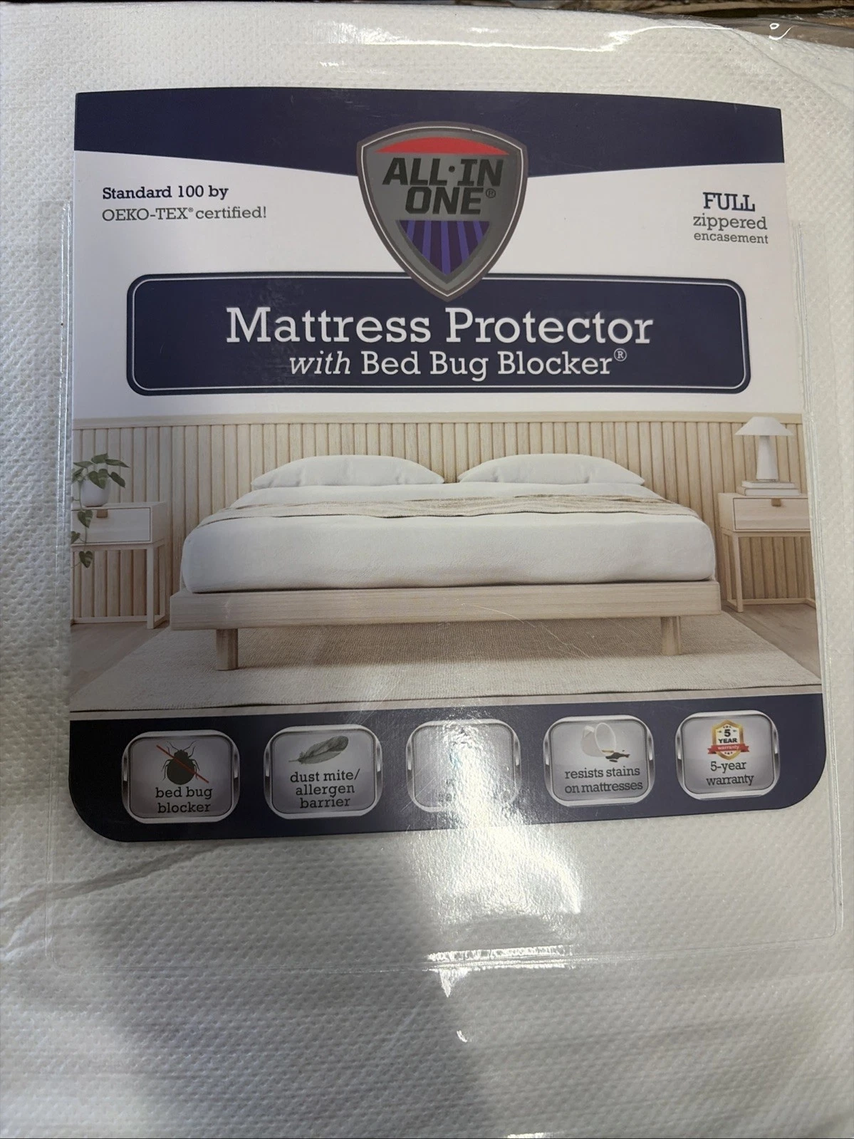 All-in-Mattress Protector, Zippered Encasement, Water & Stain Resistant, Trip...