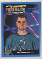 2020 Upper Deck UD Portraits Rookies Platinum Blue 15/25 Maxim Letunov #P-91 1u6