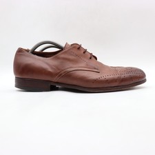 Alexander McQueen Brown Leather Wingtip Men's Size EU 45 Dress Shoes