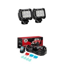 Nilight LED Light Bar 2PCS 18W Flood Led Off Road Lights With 12V 5Pin Rocker...