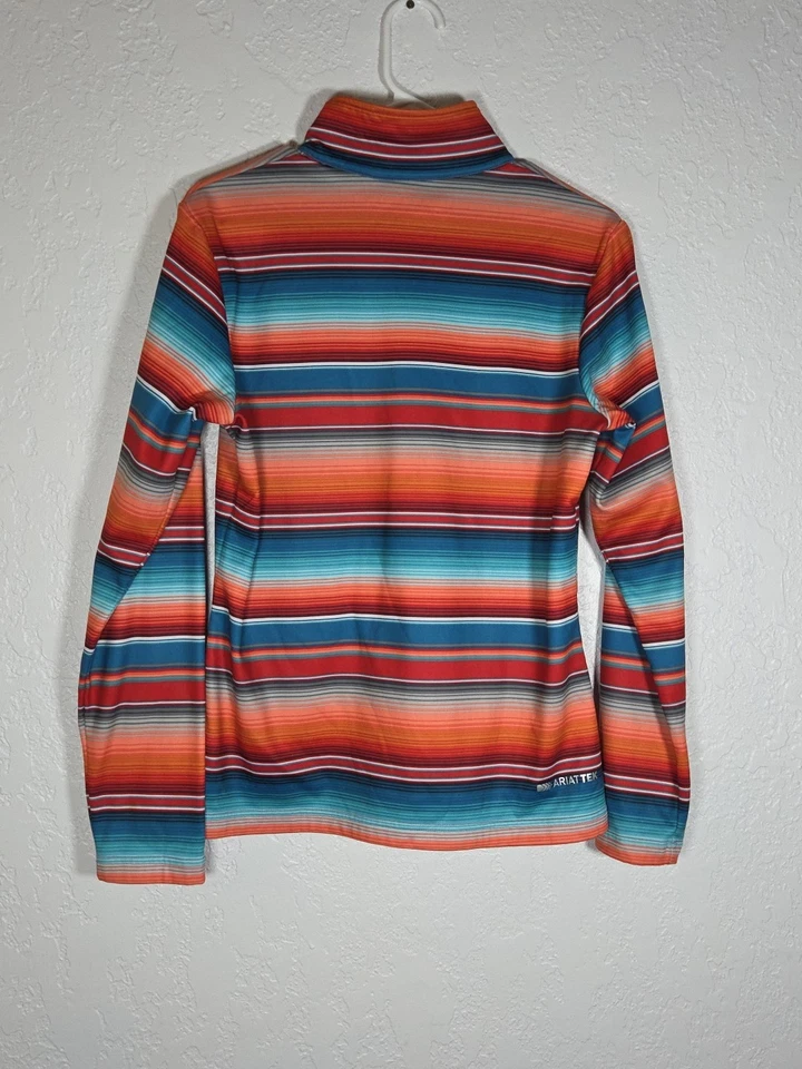 Camisa ecuestre a rayas mediana 1/4 cremallera Ariat Tek Cold Series para mujer Foto 4 de 4