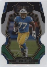 2022 Panini Select Premier Level Black & Green Prizm Die-Cut Zion Johnson 1n93