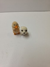 Vintage Flocked Harbor Seal And Duck Mini