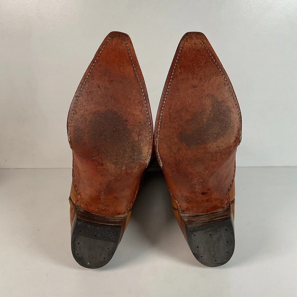 1960s Quilted Cowboy Boots Men’s 10 E USA Made Buckstitch - Image 2 of 4