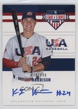 2017 USA Baseball Stars & Stripes CNT Signatures /499 KJ Harrison #10 Auto 6f8