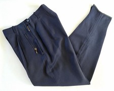 Vintage 1940s Dormer Werner Women's Navy Blue Gabardine Ski Pants Zipper Pockets