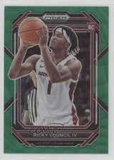 2023-24 Panini Prizm Draft Picks Green Wave Prizm Ricky Council IV #1 14rh