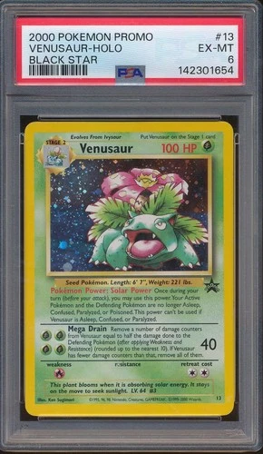 2000 Pokemon Promo 13 Venusaur Holo Black Star PSA 6 EX-MT - 142301654