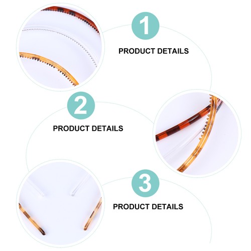 Toothed Plastic Hair Hair Band for Men Women (0.5cm, 3 colors, 6pcs/set) - Picture 8 of 12