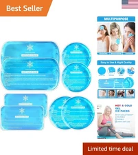 8 Pack Reusable Hot & Cold Gel Ice Packs - Flexible Pain Relief for All Ages