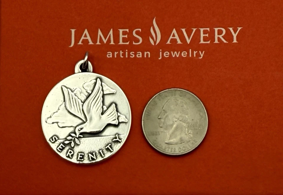 Colgante James Avery Retirado Plata Esterlina Serenidad Paloma Paz Rama Olivo LG Foto 3 de 4