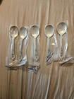SET OF 5 ROSE POINT  BY  WALLACE  STERLING SILVER SOUP CREAM  SPOON~HIGH GRADE