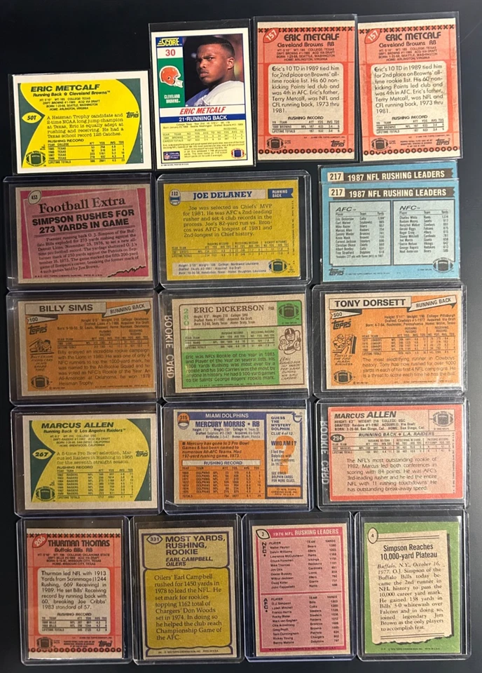 Lote de 67 tarjetas de fútbol vintage. HOFers, novatos. Unitas, Lofton, L. Taylor, etc. Foto 4 de 4