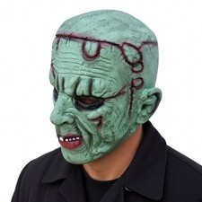Frankenstein Monster Mask Stitched Green Zombie Full Latex Mask for Halloween