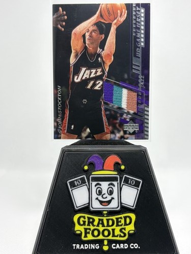 2000-01 UD Game Jerseys #ST-C - John Stockton - 4 Color Authentic Game Patch