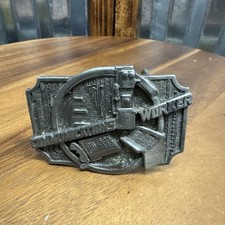 Vintage Communications Worker Belt Buckle Occupational Siskiyou Pewter USA Made