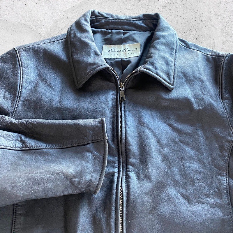 Eddie Bauer Leather Jacket Large Womens Large Brown Vintage y2k