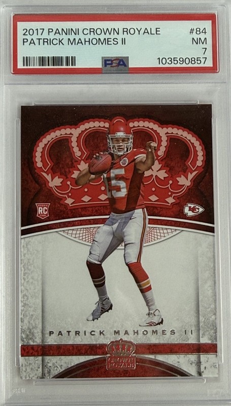 2017 Panini Preferred - Crown Royale Rookies Patrick Mahomes II #84 (RC) PSA 7