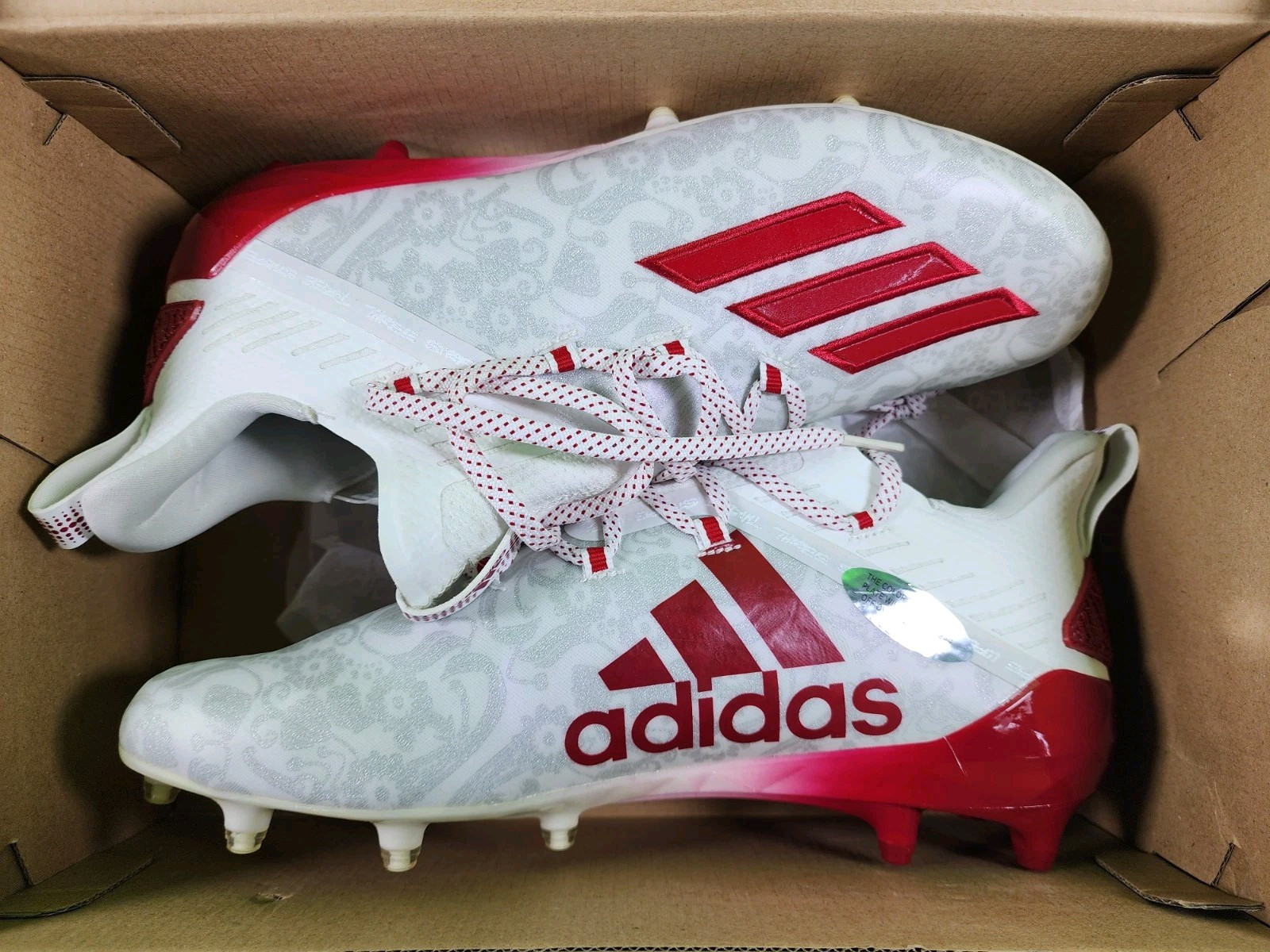 SAOLA Adidas Uomo adizero Young King DSG SAM Rosso Bianco Uomo 10 SOLO PER ESPOSIZIONE