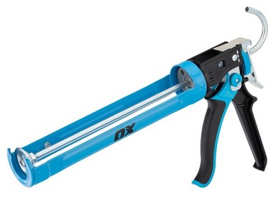 OX Heavy-Duty Caulk Gun 400mL   Dual Thrust Ratios 25:1 & 12:1, Dripless On