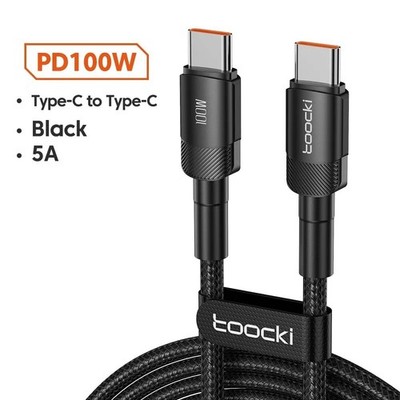 Toocki  Kabel 100W, PD 3.0 & QC 4.0 Schnellladekabel, Typ-C  zu Typ- c Ladeka