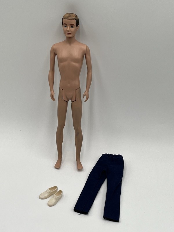 Original Ken Barbie Doll Mattel 1961 Flocked Hair RARE HTF Patent Pending READ