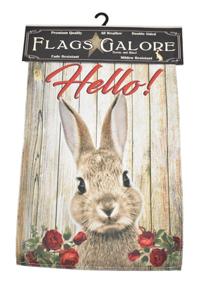 Flags Galore Outdoor Garden Flag 12-1/2'' x 18'' Decorative Hello Bunny Easter