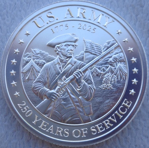 1 oz. U.S. ARMY - 250 YEAR ANNIVERSARY rounds BU .999 fine silver