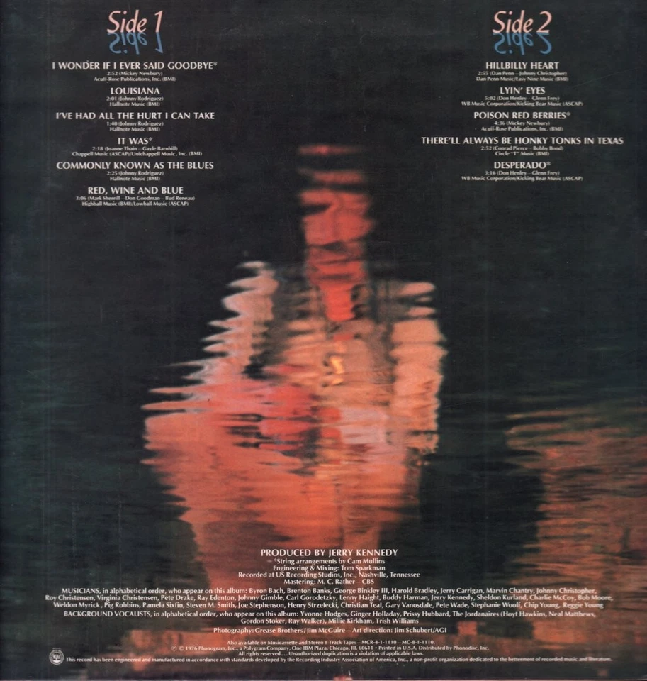 Johnny Rodriguez Reflecting LP vinyl USA Mercury 1976 with company inner sleeve - Image 2 of 4